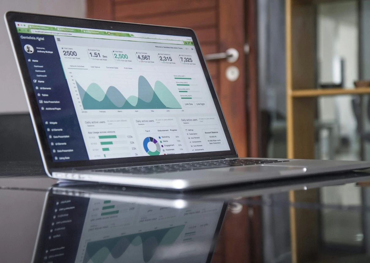 SEO analytics dashboard showing contractor website performance data