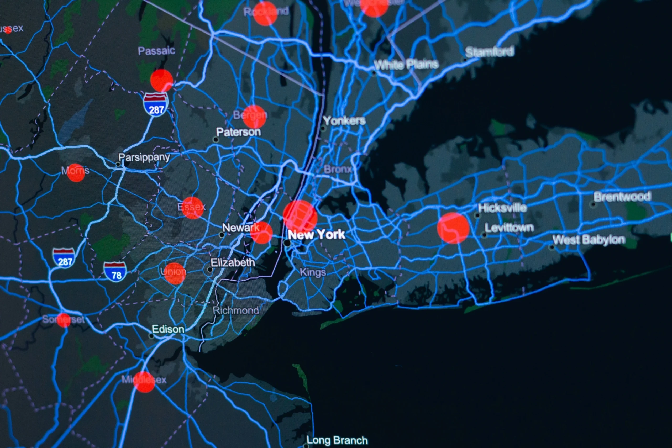Service area map showing local SEO geographic coverage for contractors